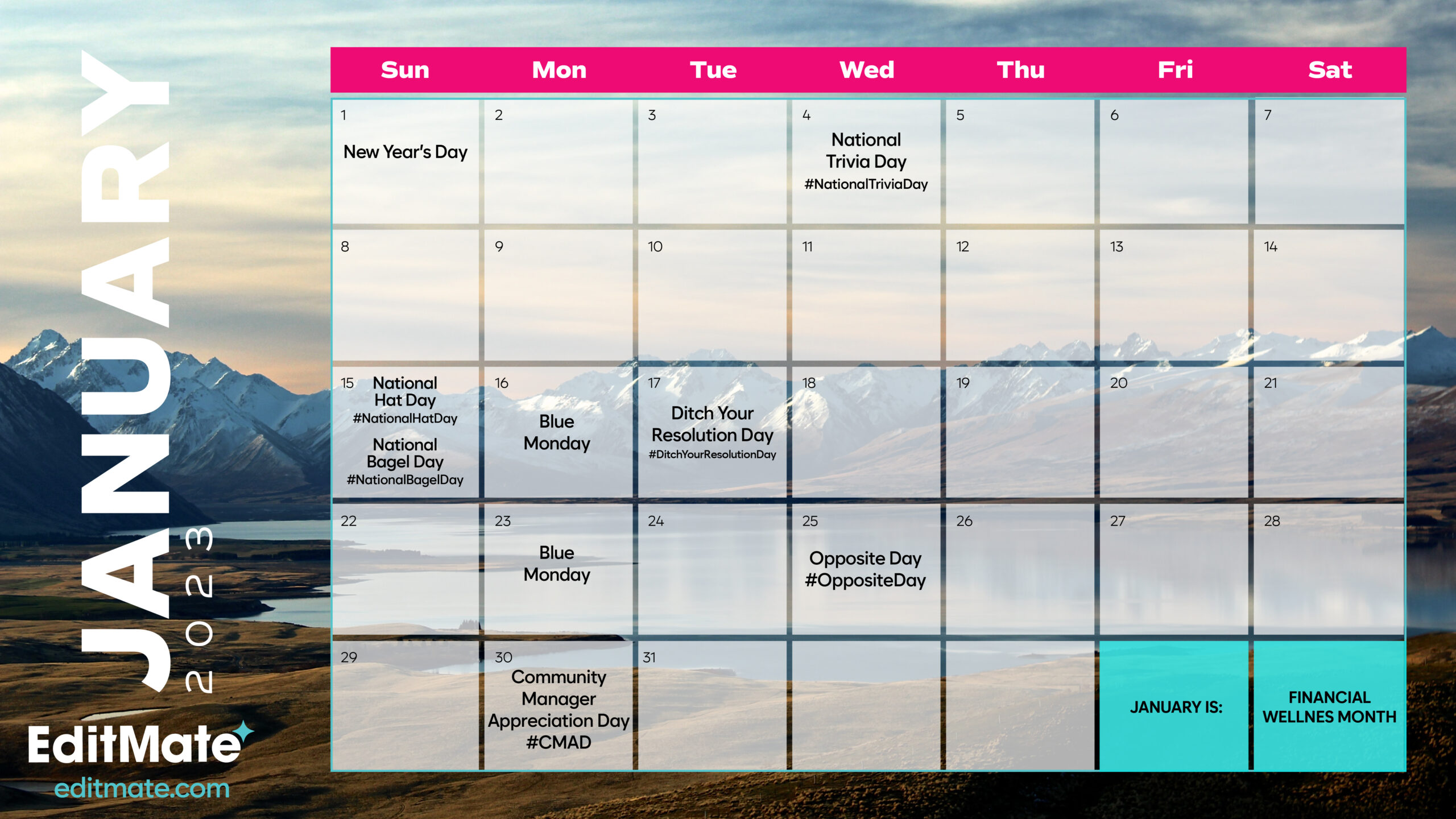 January 2023 Content Calendar