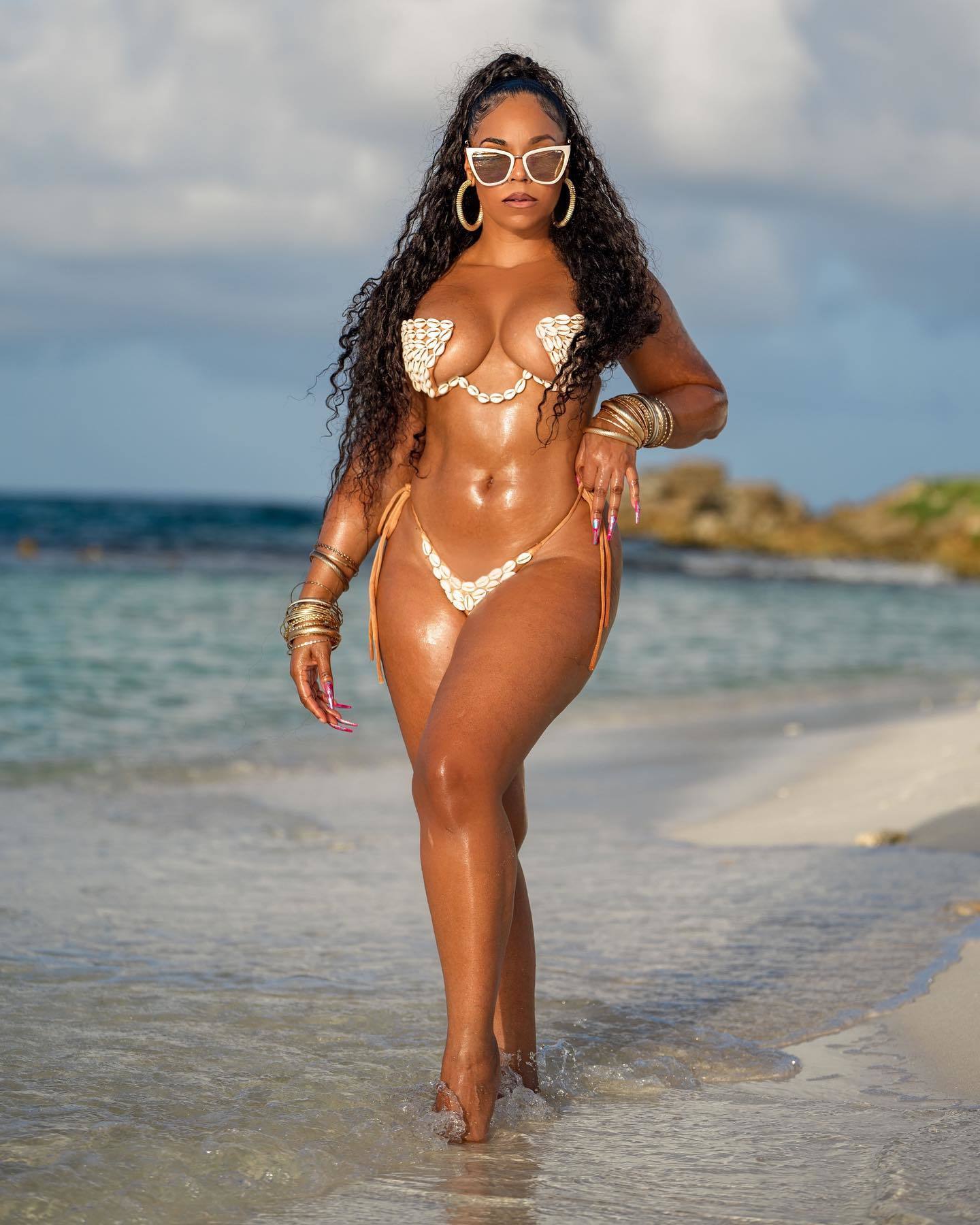 Ashanti in a bikini