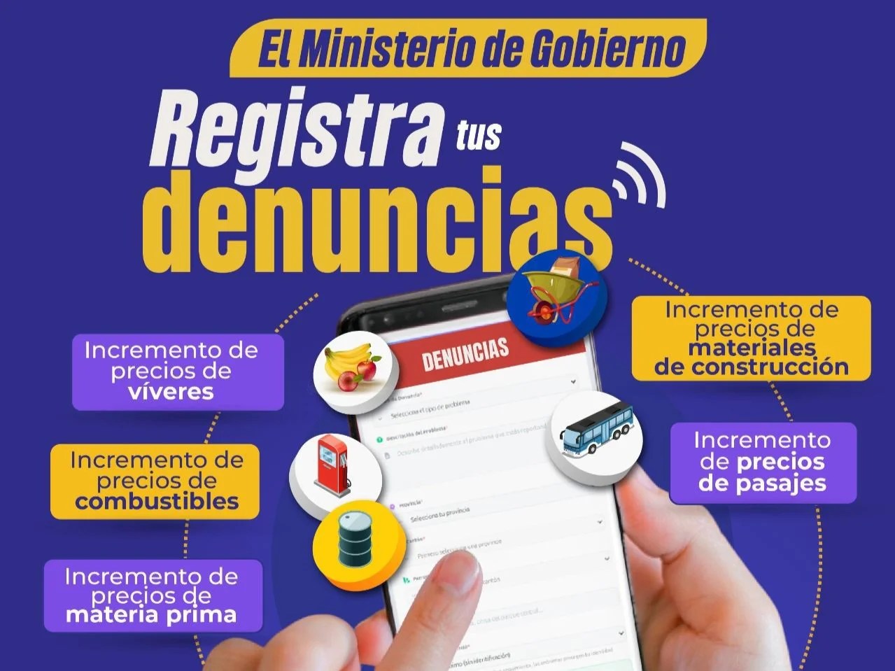 Gobierno habilita plataforma web para denunciar la especulación de precios en Ecuador