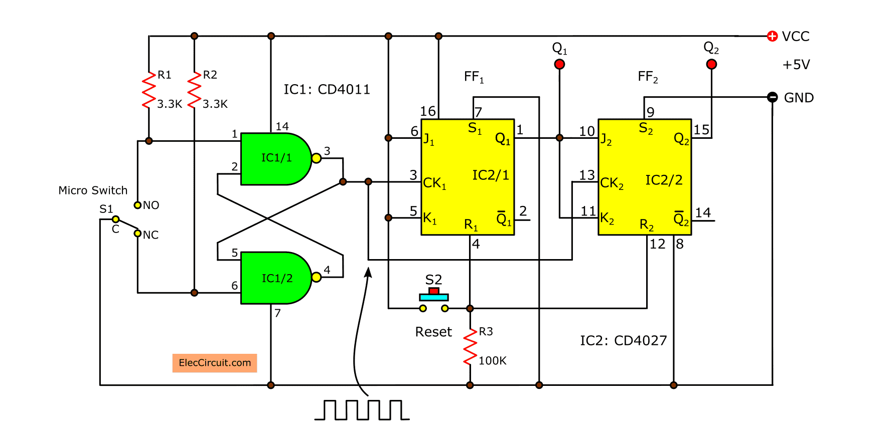 4029 Up Down Counter Circuit Diagram