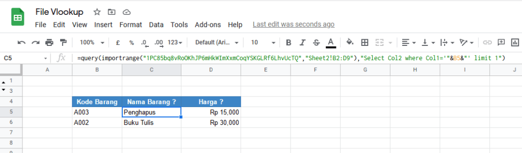 Cara Vlookup Berbeda File Pada Google Sheet - ExcelNoob