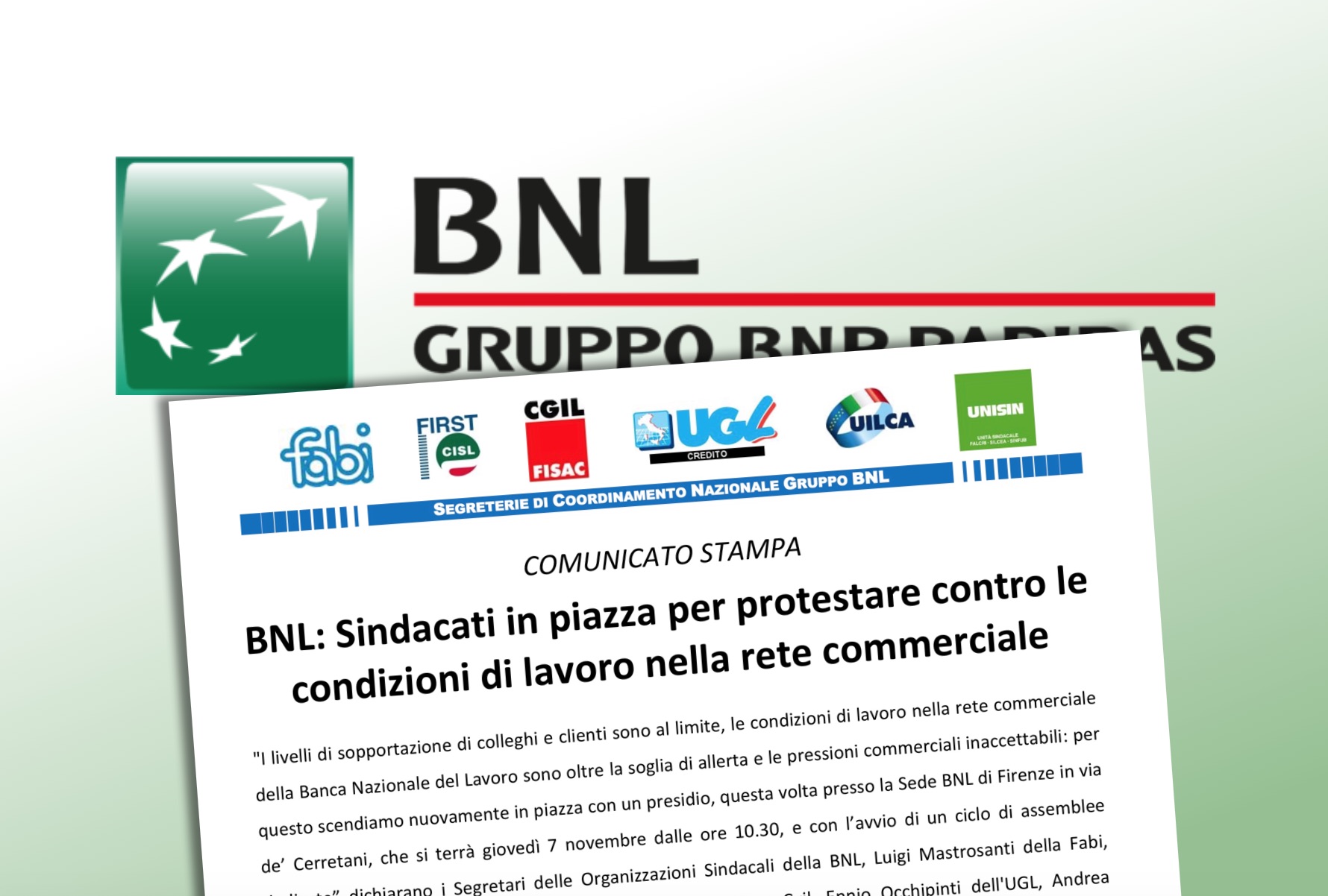 Bnl, 7 Novembre Sit In E Assemblea A Firenze Per Le Condizioni Di Lavoro – First Cisl 1202_x_1780_jpg