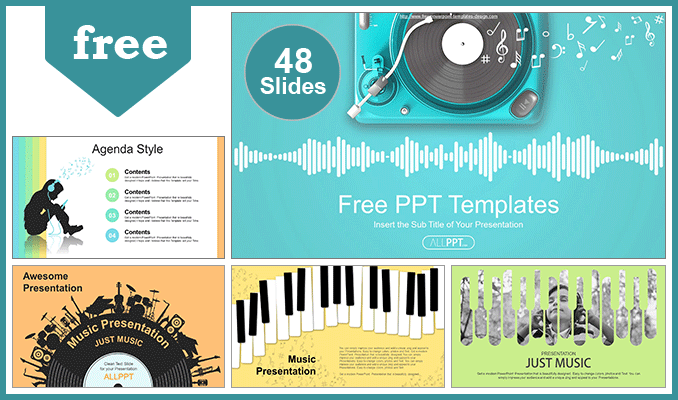 Creative Music Concept PowerPoint Templates for Free