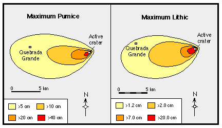 Maximum Pumice and Lithic Isopleth Maps