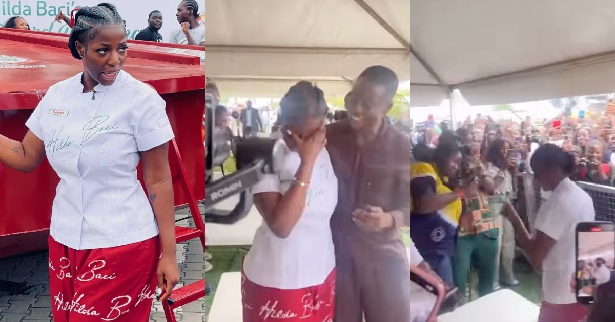 Hilda Baci in tears over huge crowd at world’s largest jollof cook-off
