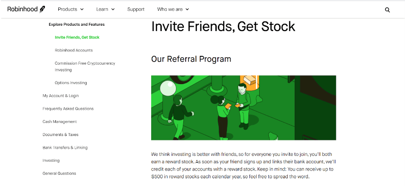 Webull Referral Program Screenshot