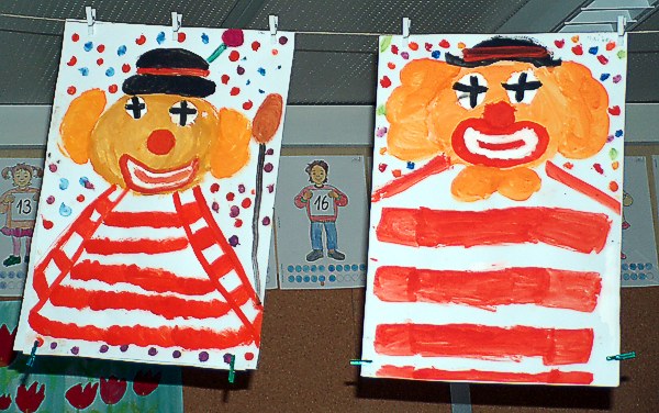Clowns Malerei Mit Deckfarben
