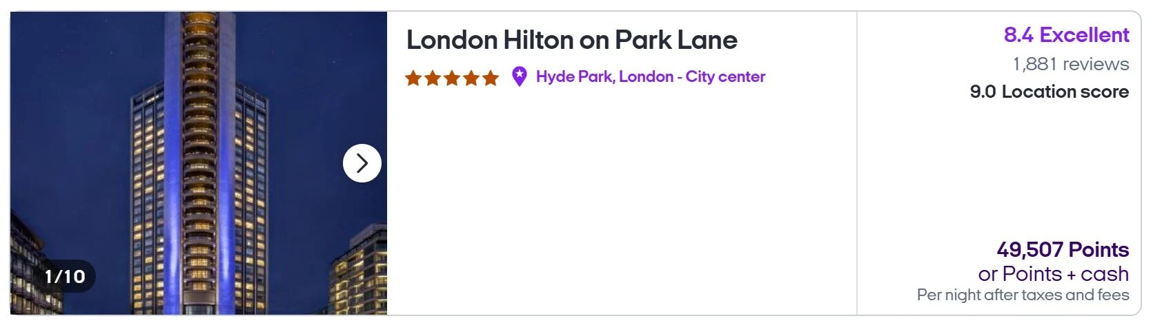 Nectar Hotels giving a very generous 1.1p per Nectar / Avios point! 1