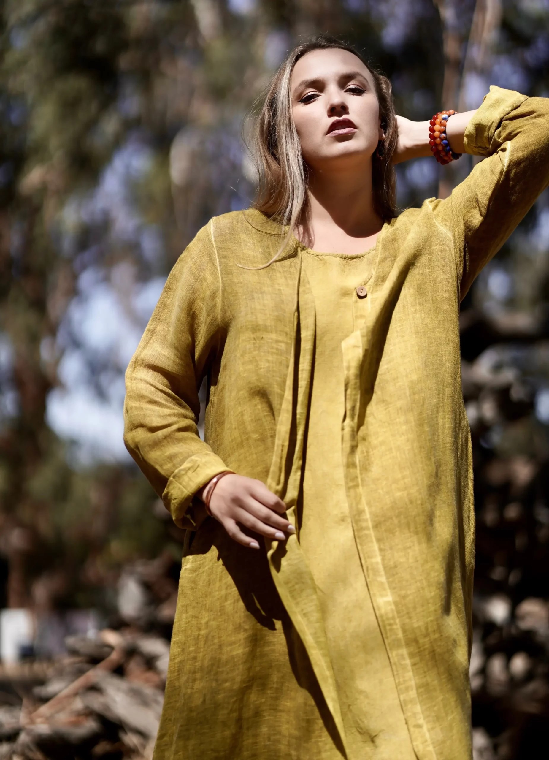 Linen duster coat