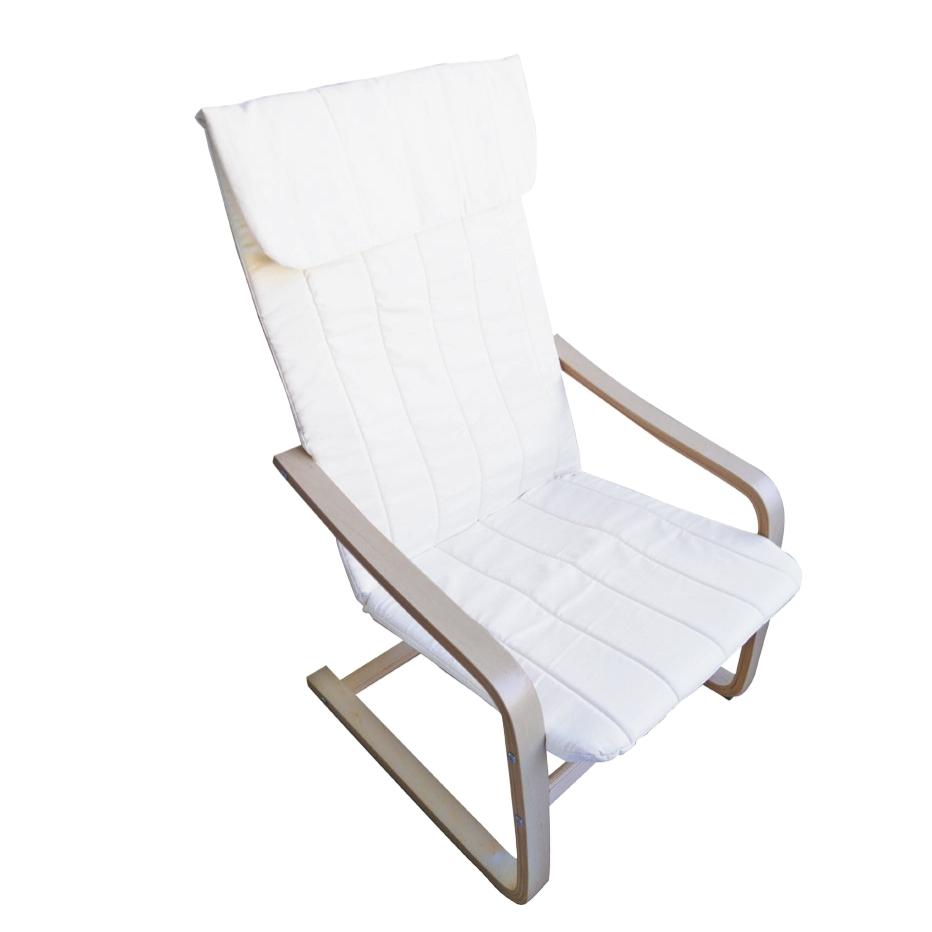 Armchair Birch Fabric White