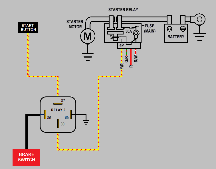 Simple Motorcycle Starter Relay Wiring Diagram Circuit Diagram