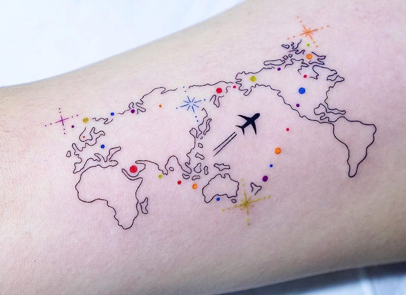 The Most Original And Beautiful Travel Tattoos ✍ | Howlanders 600_x_825_jpg