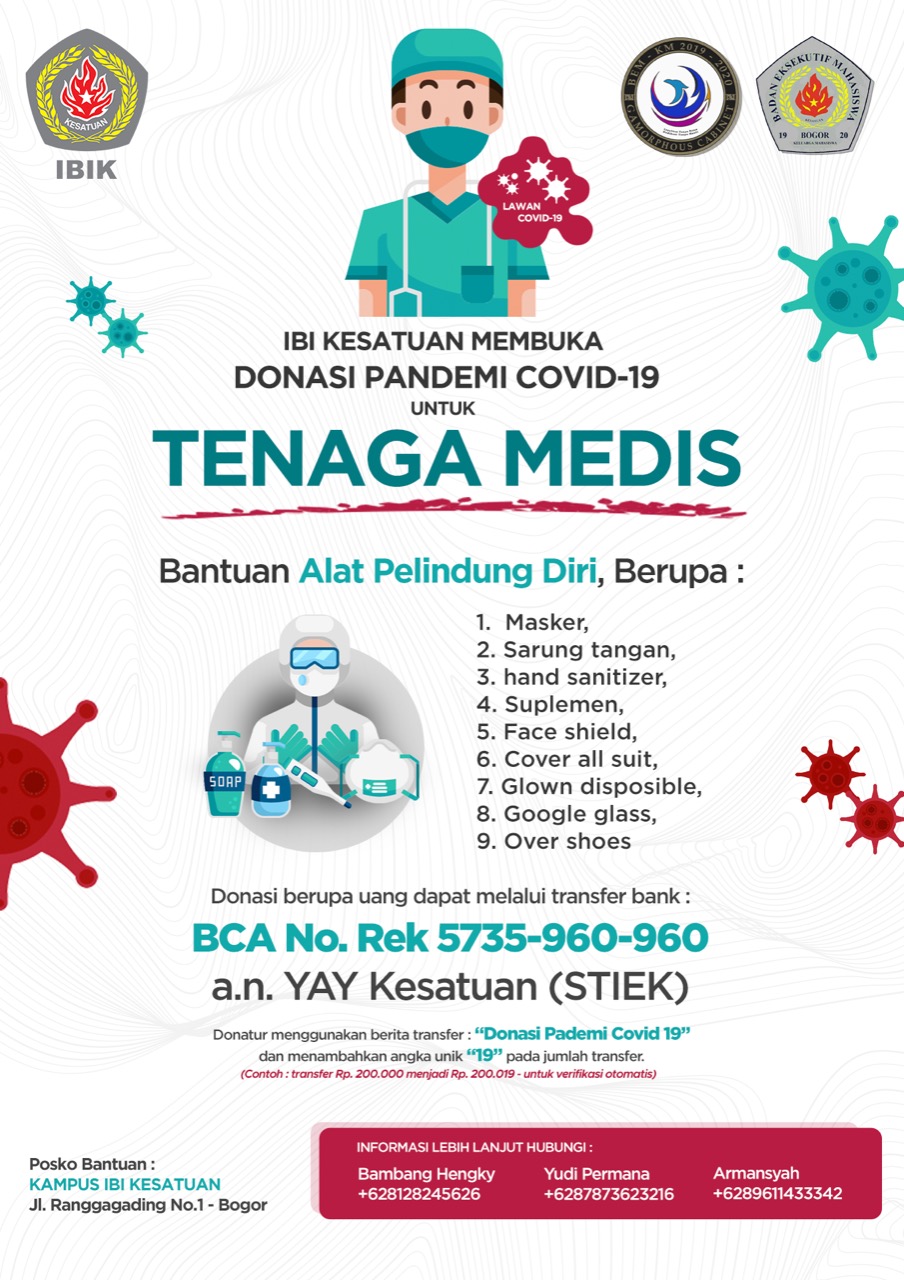 Civitas IBI Kesatuan Bogor Membuka Donasi untuk Lawan COVID-19 di Kota Bogor - IBI Kesatuan - IBIK - Institut Bisnis dan Informatika Kesatuan