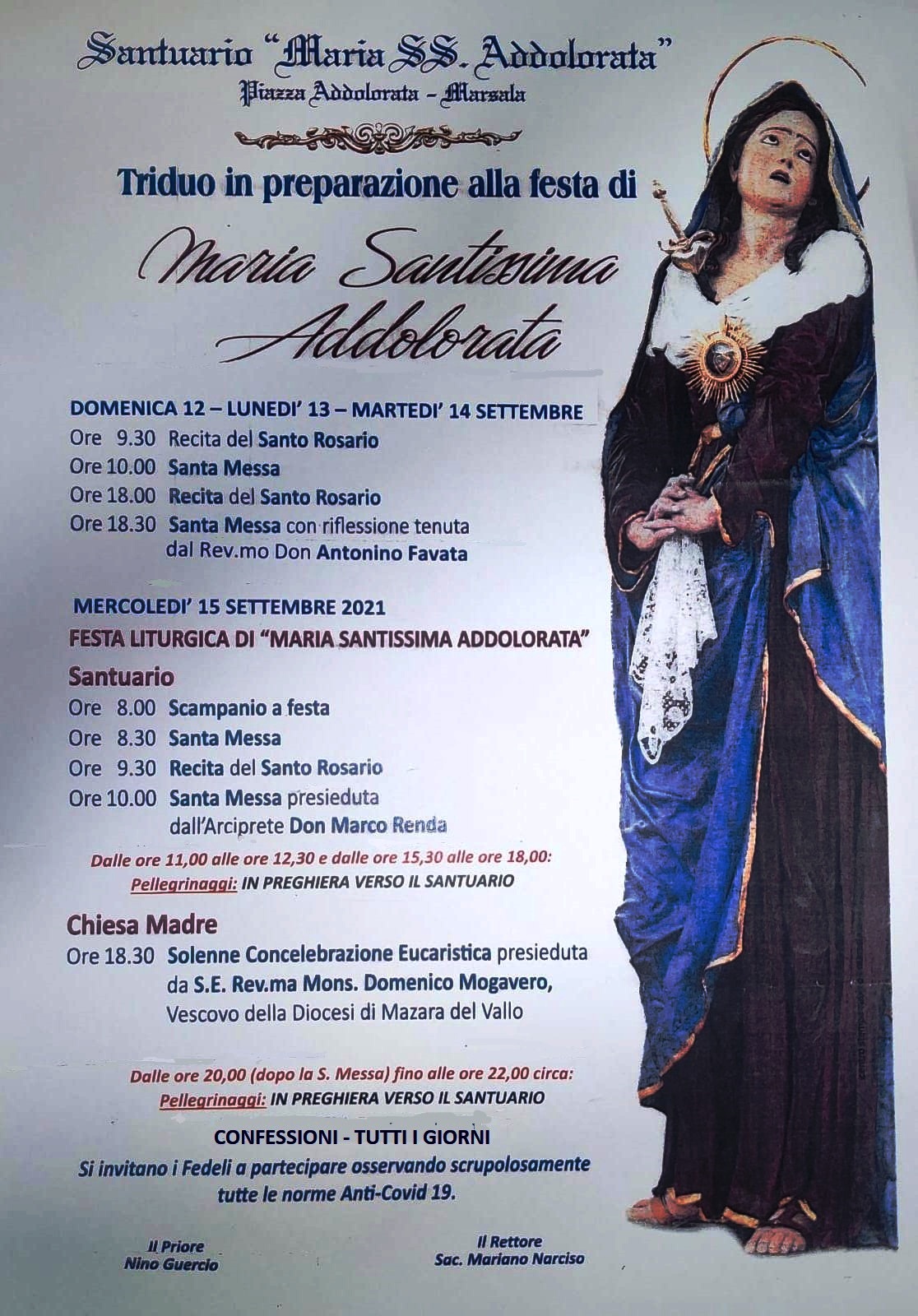Marsala Il 15 Settembre Festa Liturgica Maria Santissima Addolorata Il Vomere