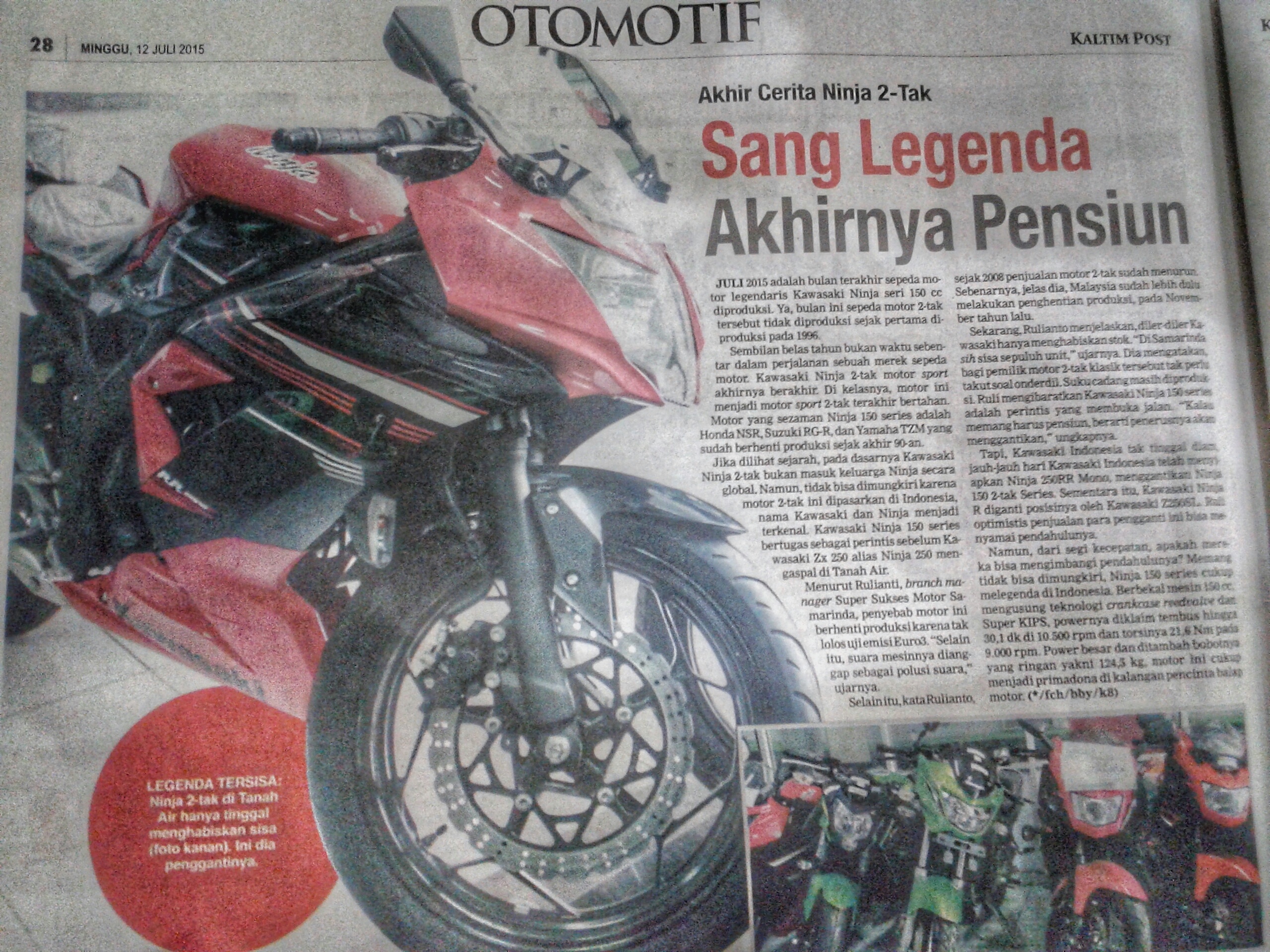 Selamat tinggal Kawasaki Ninja 150 SKIPS engine&hellip;&hellip; - Iwanbanaran.com