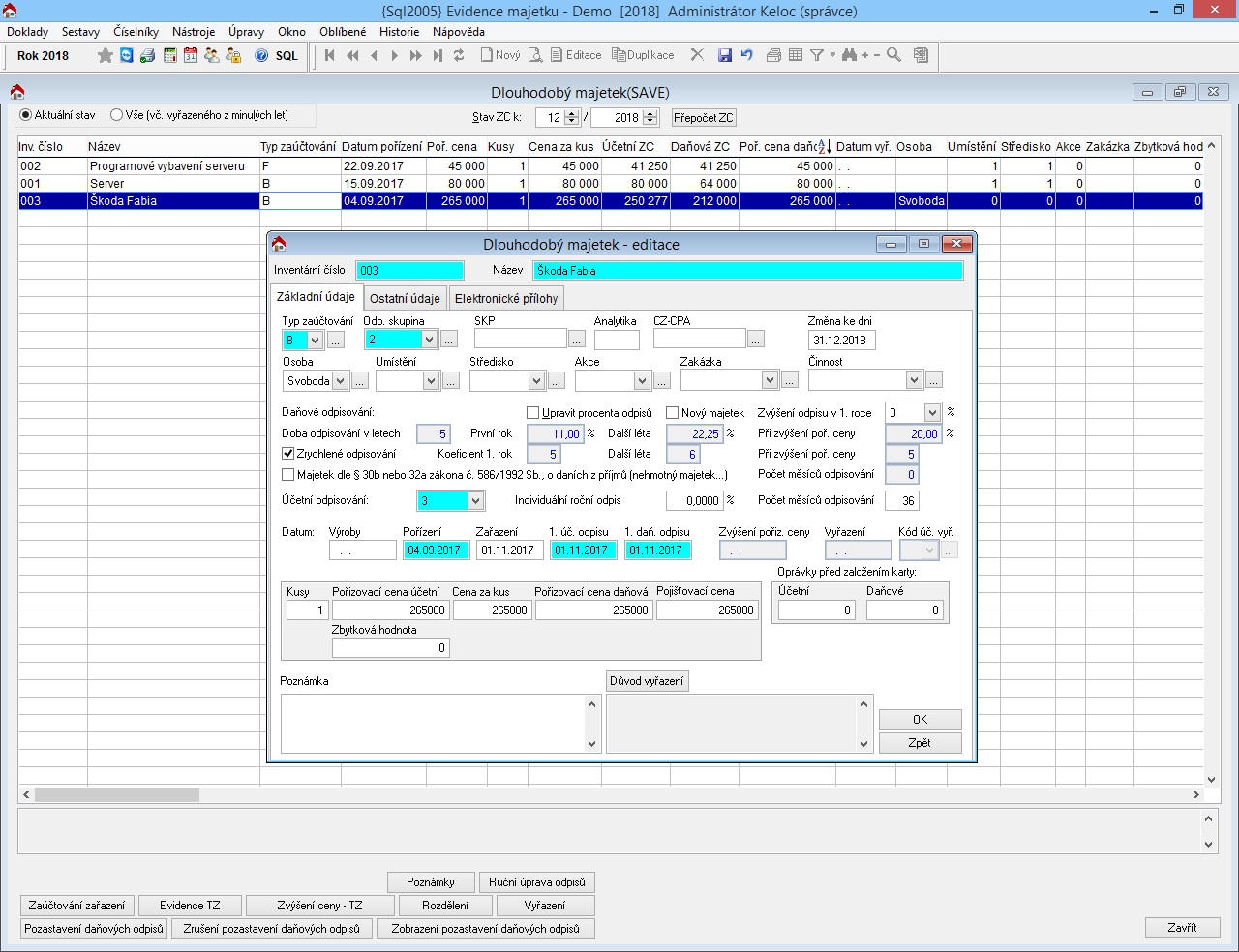 Ucetni Software Kelexpress Modul Evidence Majetku