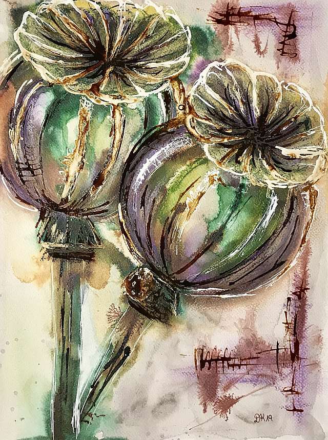 Aquarellmalerei Kirschart