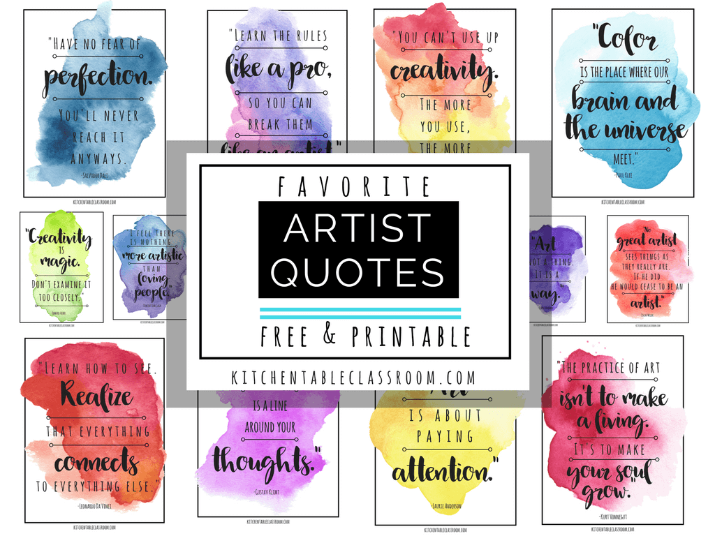 Famous Artist Quotes Art Quotes To Inspire Creativity The Kitchen Table Classroom