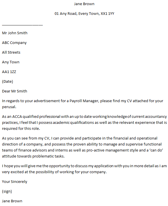 Payroll Manager Cover Letter Example - Learnist.org
