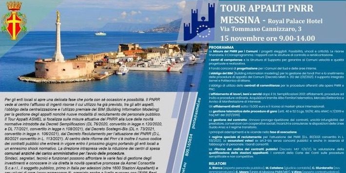 Domani Primo Appuntamento A Messina Del Tour Appalti E Pnrr Promosso Da Asmel | L'eco Del Sud 355_x_710_jpg
