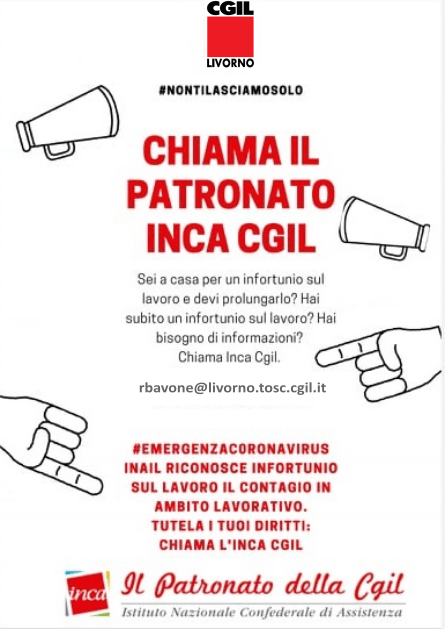 Chiama Il Patronato Inca! #Nontilasciamosolo - Cgil 629_x_445_png