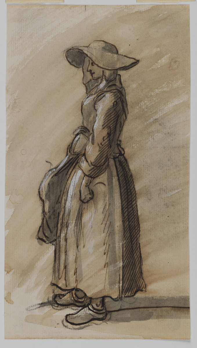 Paysanne en sabots, avec chapeau, vue de profil | Musées dart et dhistoire de Genève Chapeau paysanne