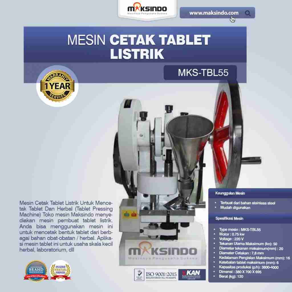 Jual Mesin Pencetak Tablet Otomatis MKS-TBL55 Maksindo