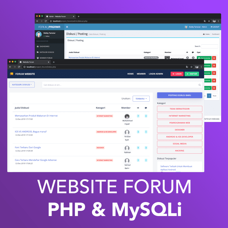 Source Code Website Forum Menggunakan PHP dan MySQLi - Malas Ngoding