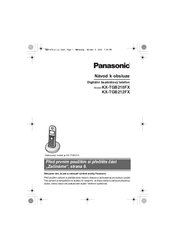 Manual Panasonic Kx Tgb212fx Navod Cestina 32 Stranek