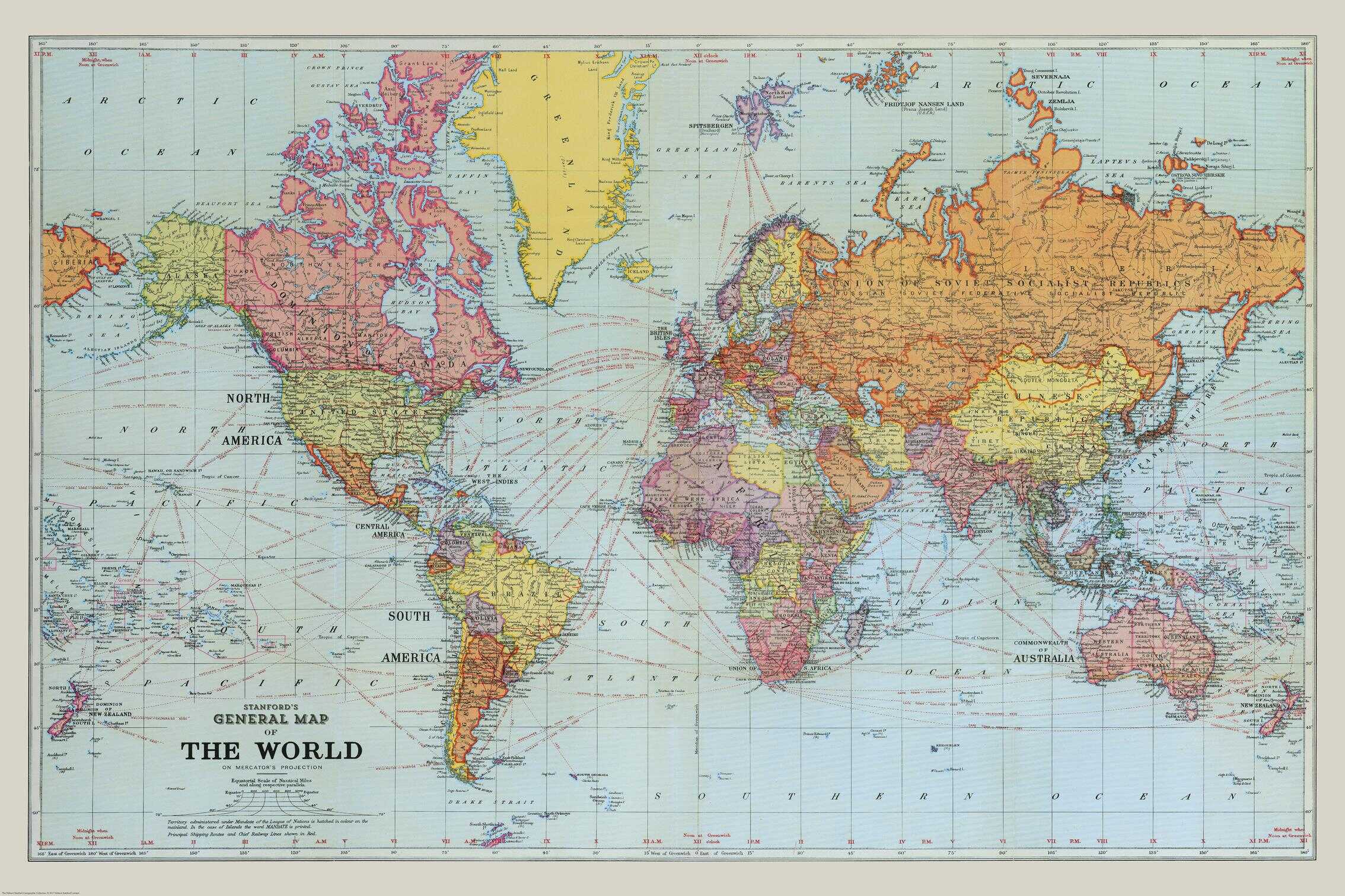 world map of 1920