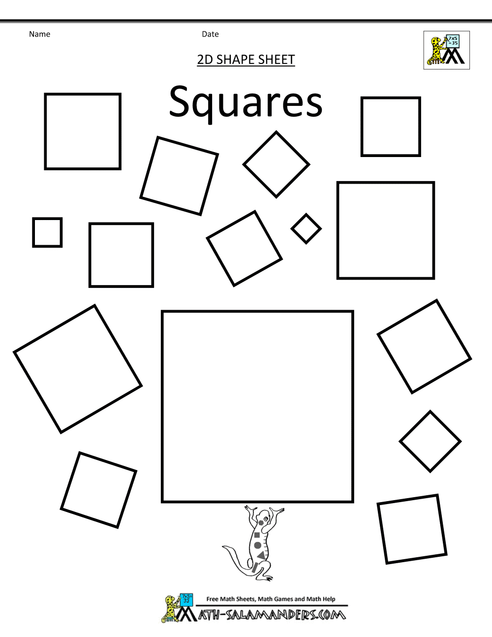 Printable square shape