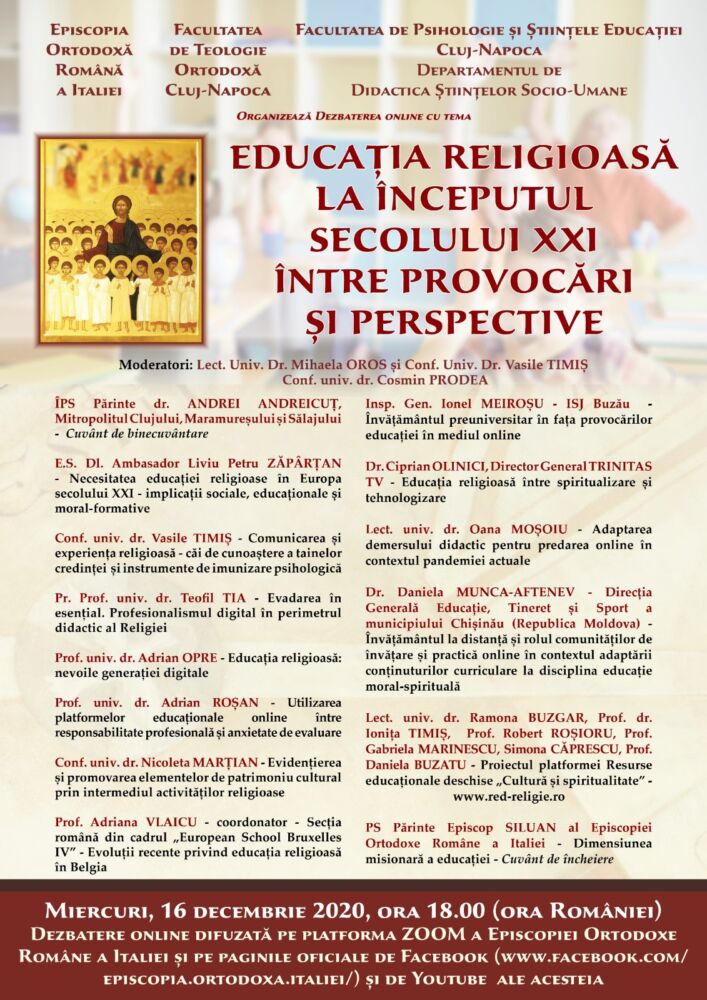 InaltpreasfinÈitul PÄrinte Andrei La Dezbaterea Online EducaÈia ReligioasÄ La Inceputul Secolului Xxi Intre ProvocÄri Èi Perspective Mitropolia Clujului