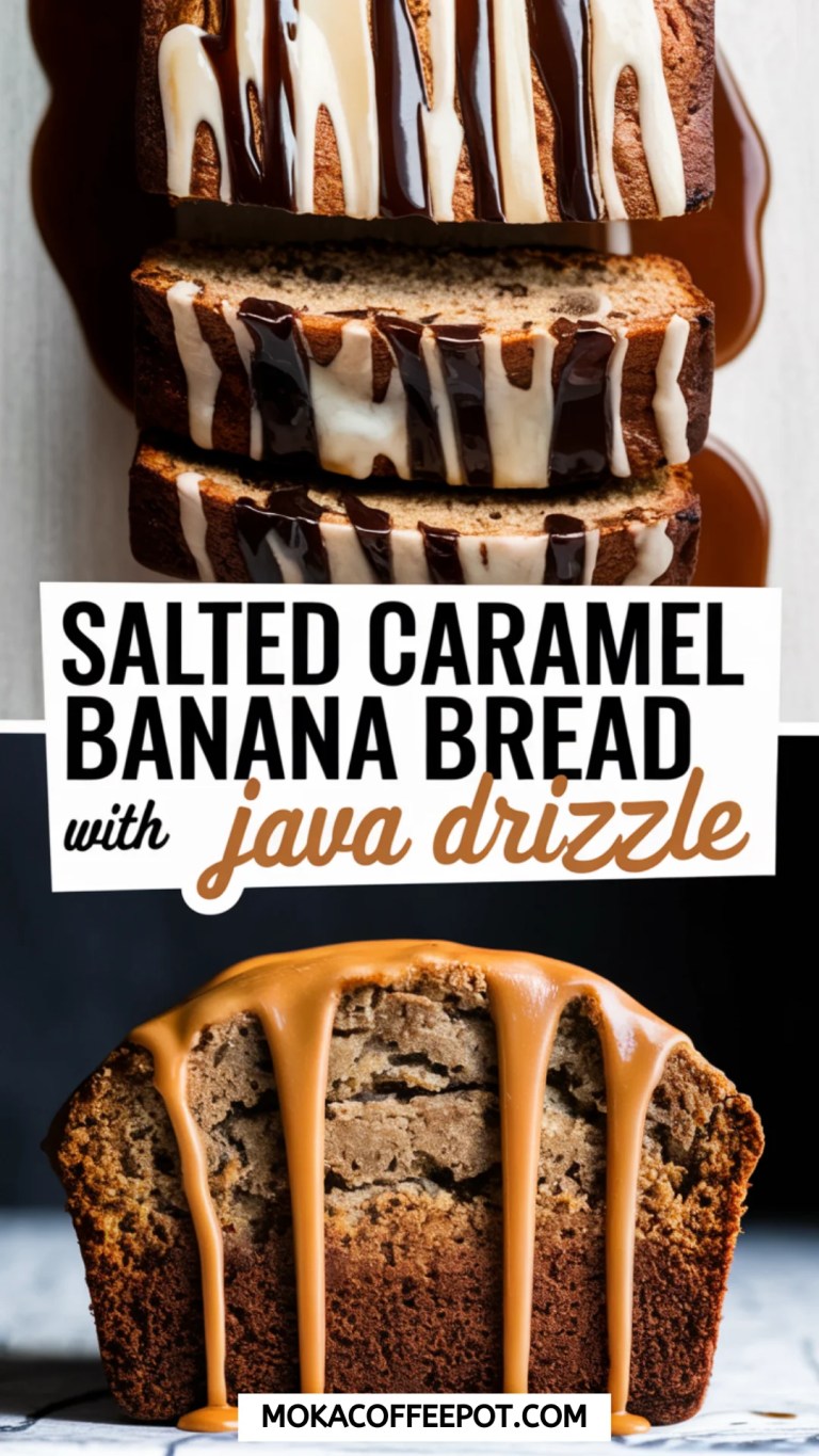 Salted Caramel Banana Bread with Java Drizzle