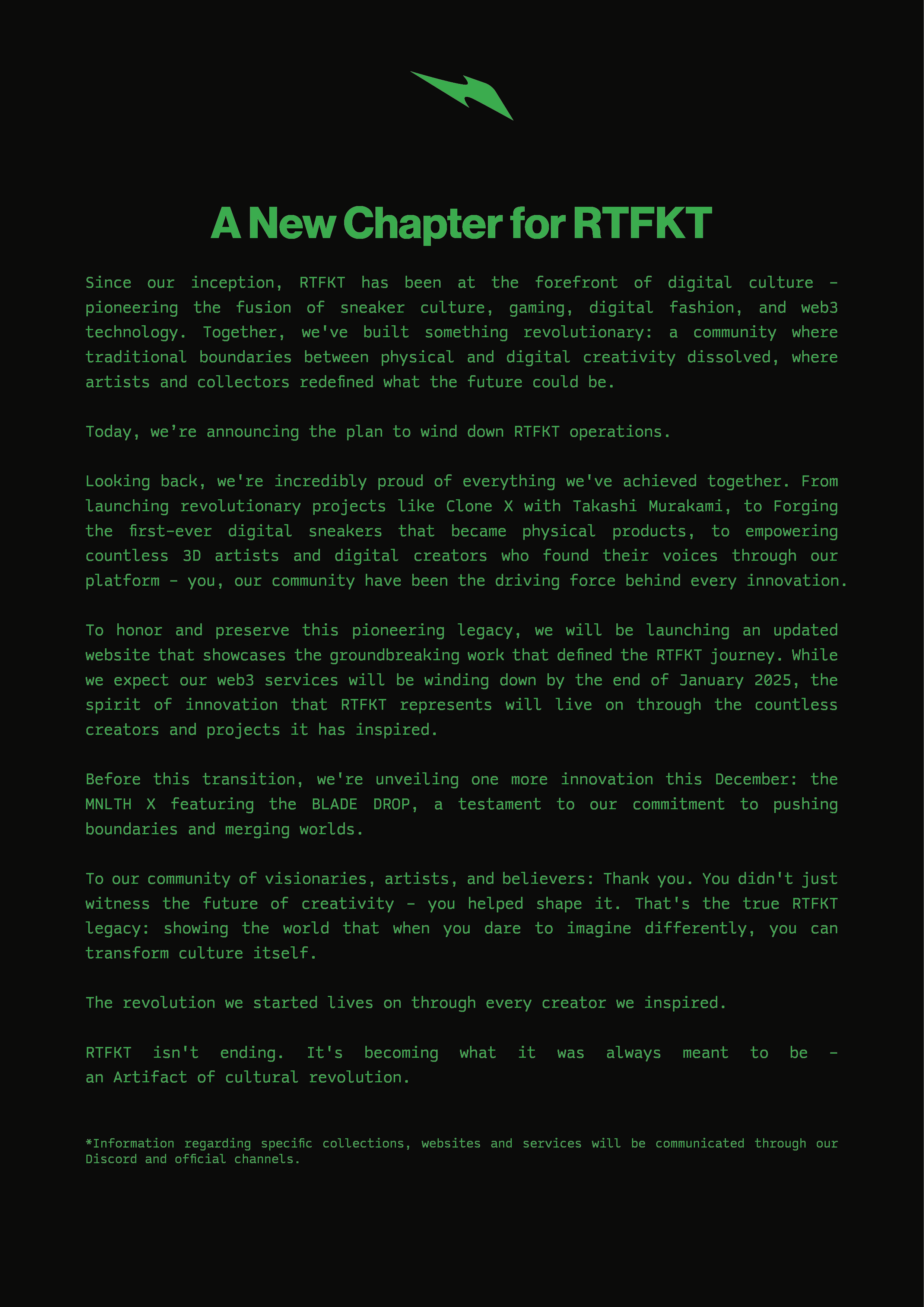 RTFKT’s Shocking Closure: A Betrayal to the Web3 Revolution? | NFT CULTURE | NFT News | Web3 Culture
