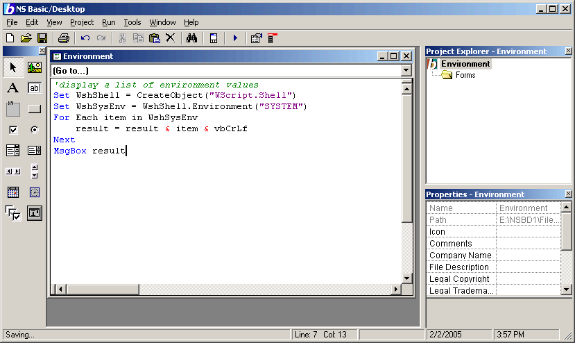 Tech Note 23: Converting VBScript programs to EXE files using NS  Basic/Desktop