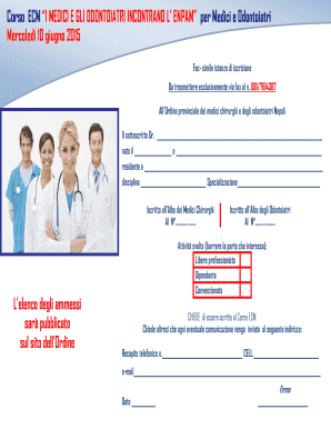 Fillable Online Ordinemedicinapoli Corso Ecm I Medici E Gli Odontoiatri Incontrano L Enpam - Ordinemedicinapoli Fax Email Print - Pdffiller 386_x_298_png