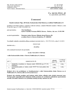 Fillable Online Eurad Ova Kr L Soudn Exekutor Tel Eurad Ova Fax Email Print Pdffiller