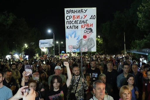 Skup solidarnosti sa novosadskim studentima na Novom Beogradu