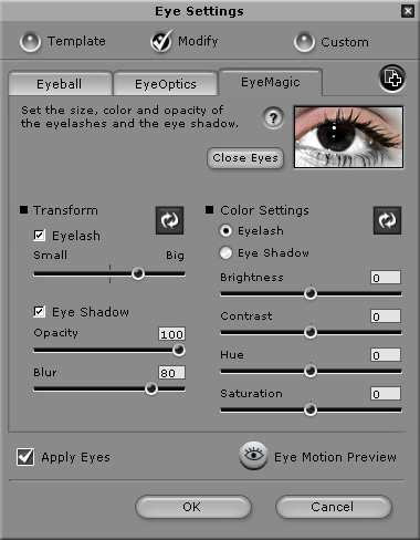 Eye Settings Eyemagic