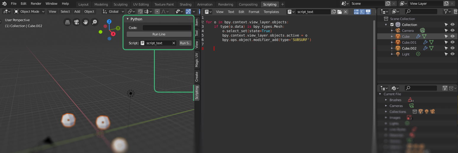 Run Python Command In Blender From 3d View Render Everything