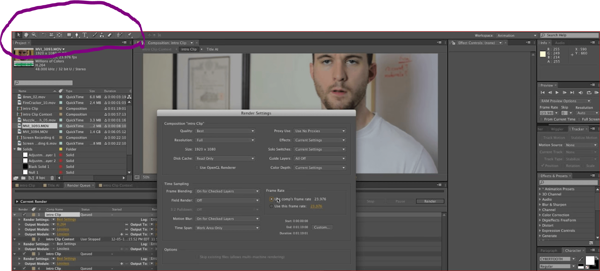 je n&rsquo;arrive pas à avoir cette barre d&rsquo;outils | Adobe After Effects
