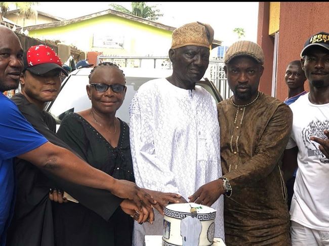 Popular cross dresser, Bobrisky rocks men's wears to father's birthday party