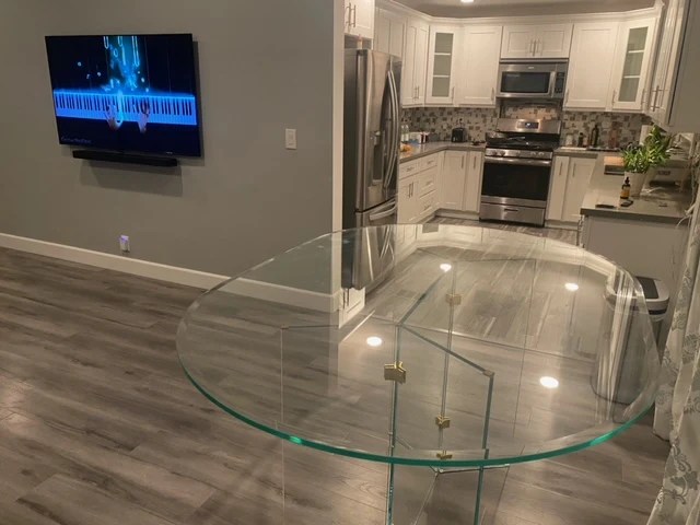 Racetrack Oval Glass Table Top 36 X 72 Royalty Mirror Racetrack Oval Glass Table Top 36 X 72