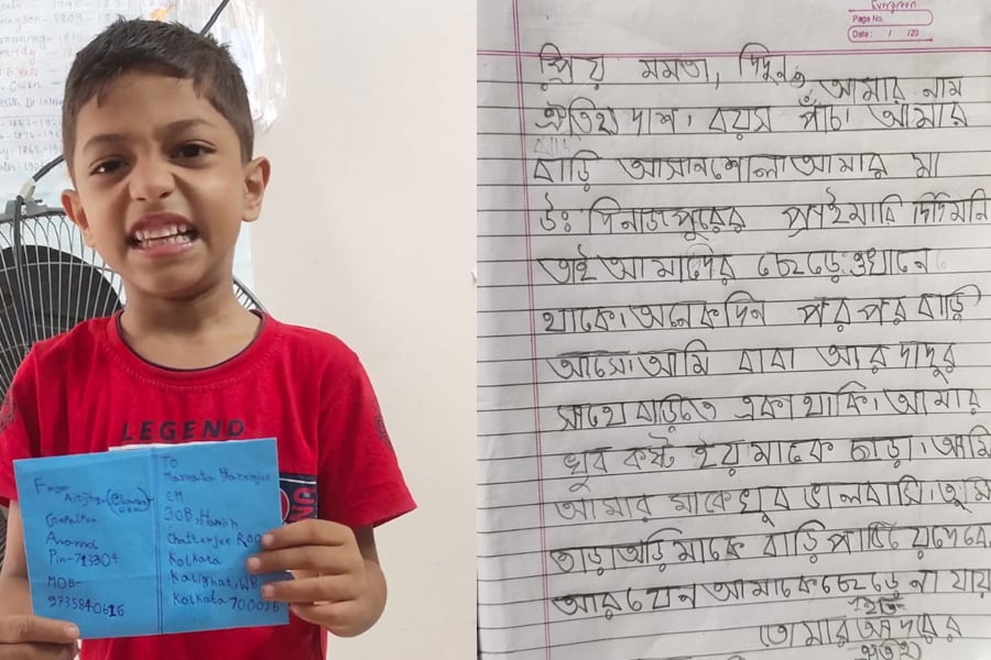 মা উত্তরবঙ্গের স্কুলের শিক্ষিকা, মা’কে কাছে পেতে মুখ্যমন্ত্রীকে চিঠি আসানসোলের খুদের