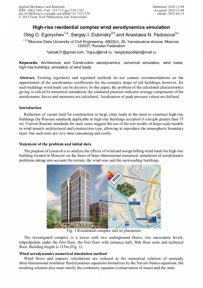 High Rise Residential Complex Wind Aerodynamics Simulation Scientific Net