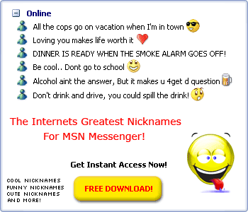 Messenger Tools Net Msn Names Funny Msn Names The Msn Names Database