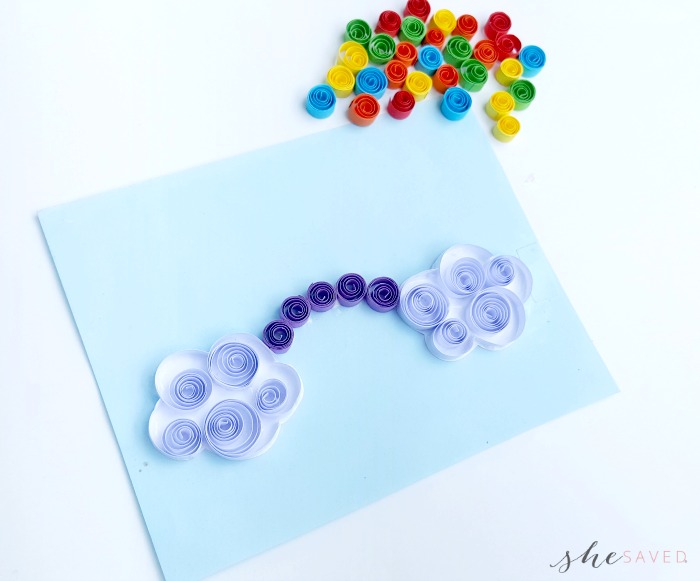 paper quilling project quilled rainbow craft shesaved