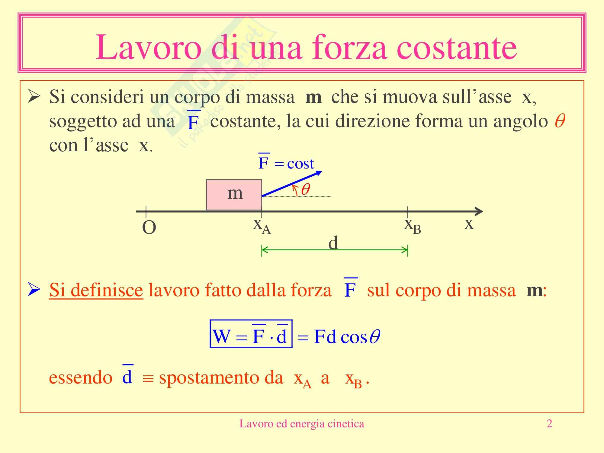 Fisica Medica - Lavoro Ed Energia Cinetica