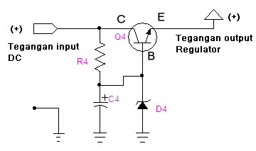 Skema Cara Membuat Regulator dengan Dioda Zener
