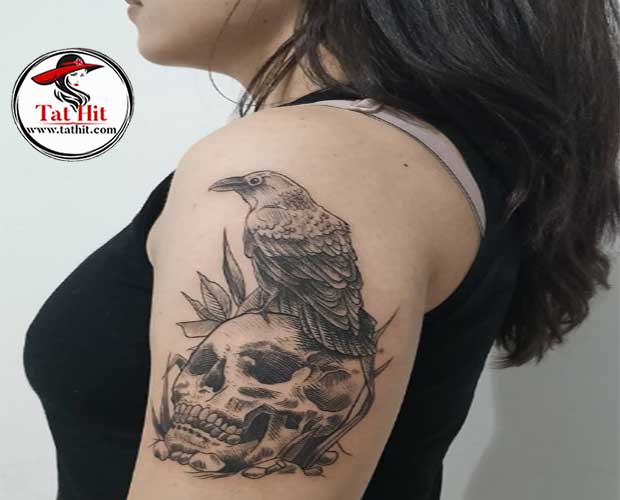Crow Tattoo Meaning And Top 10 Crow Tattoo Designs - Tat Hit 500_x_620_jpg